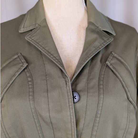 Derek Lam 10 Crosby Gwen Field Jacket Olive Green Cropped Utility Size 2 - Picture 12 of 16